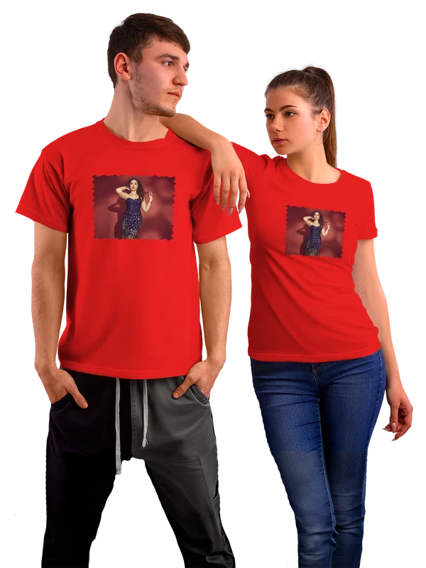 Футболка Актриса Таманна Красный фон — Красная, фото 1