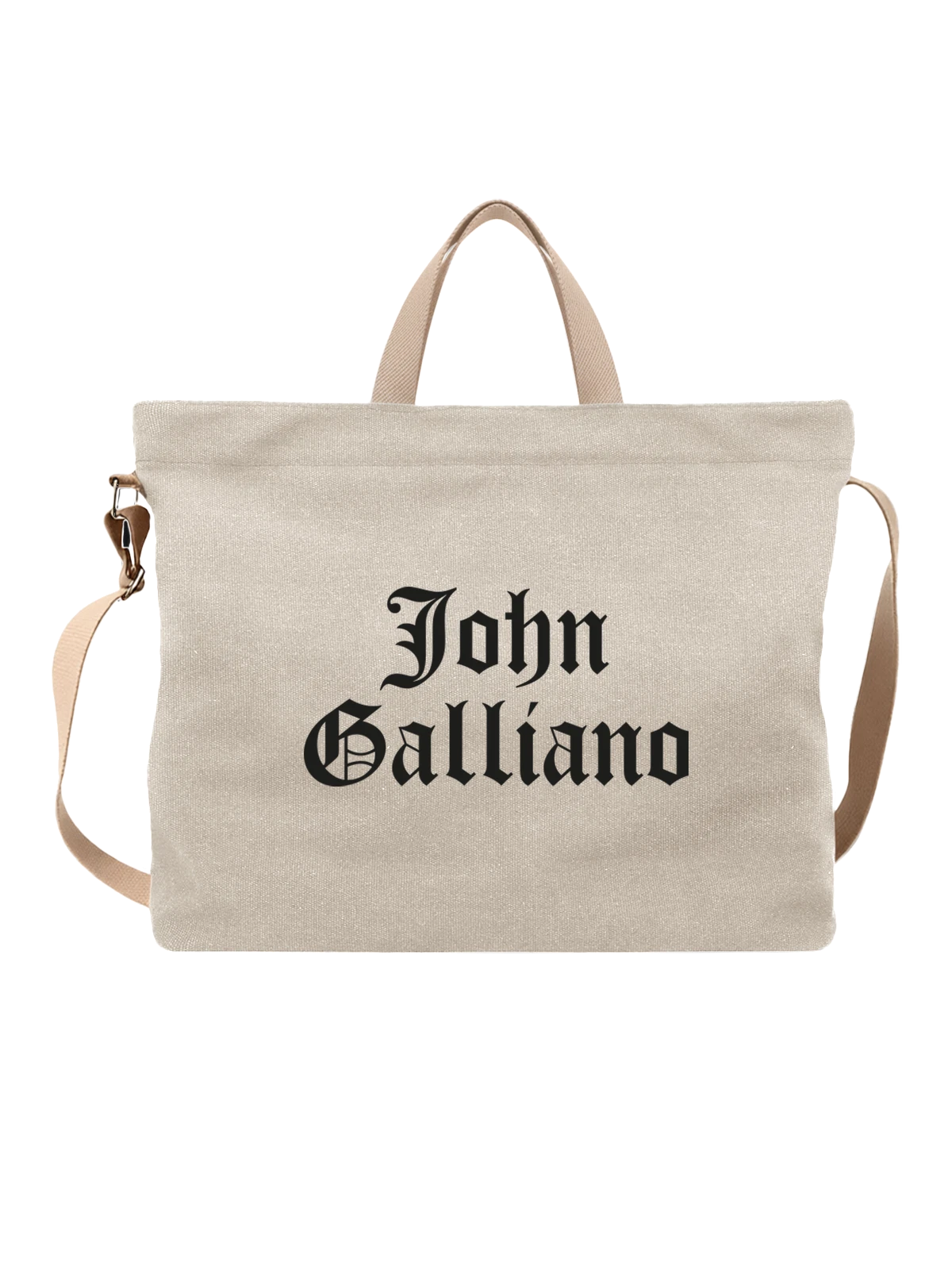 Сумка бежевая с принтом John Galliano — современная айдентика — Бежевая, фото 1