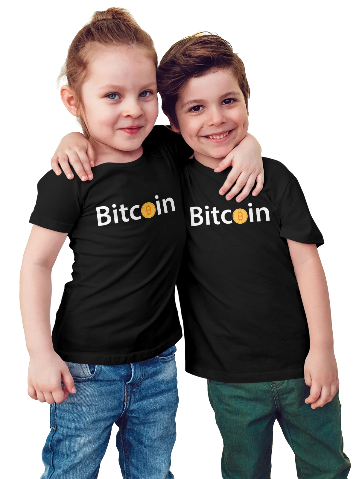 Футболка детская Биткоин bitcoin чёрная с принтом — подарок криптоэнтузиасту — Чёрная, фото 1
