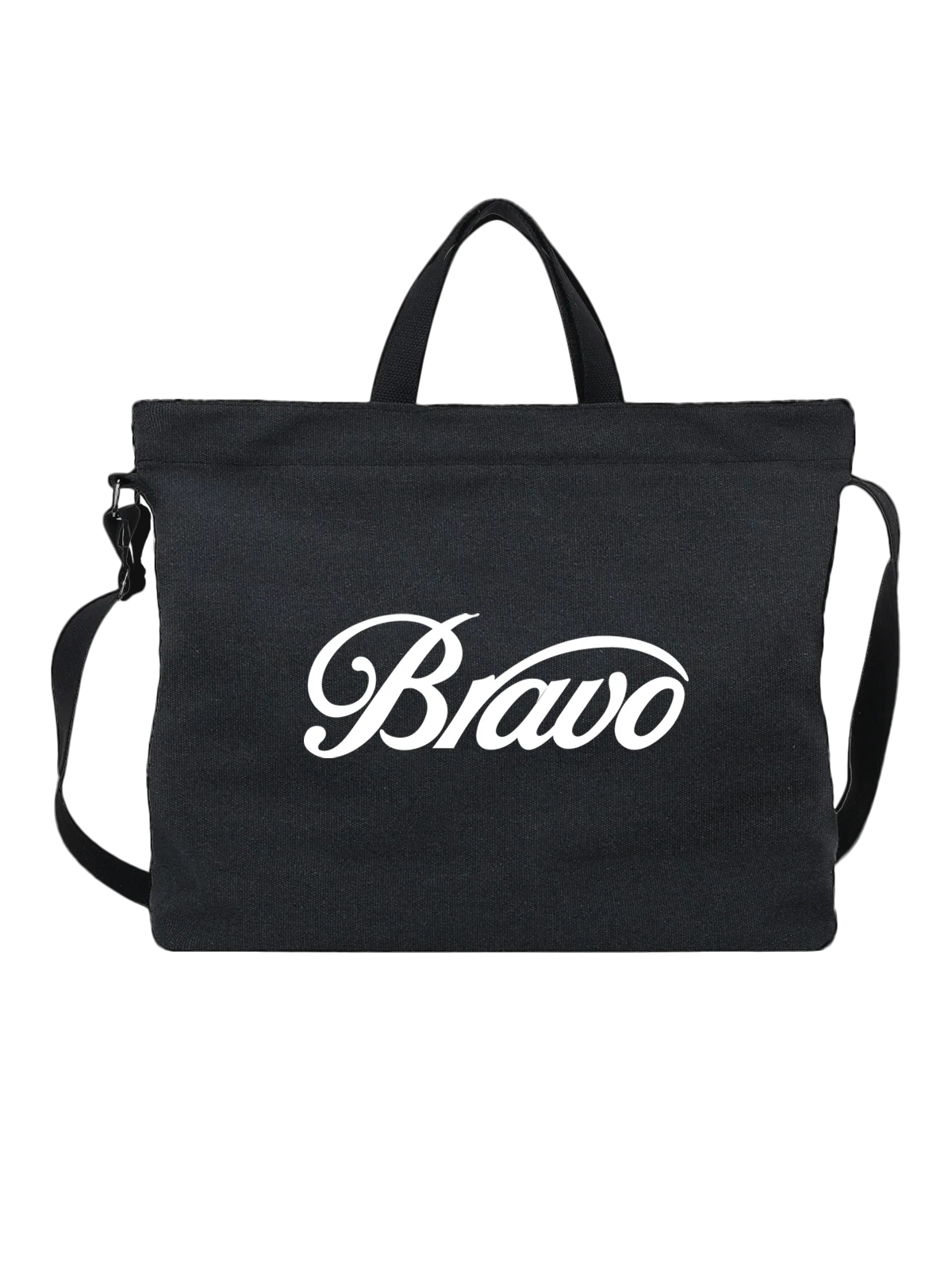 Сумка Bravo чёрная с принтом — современная айдентика — Чёрная, фото 1