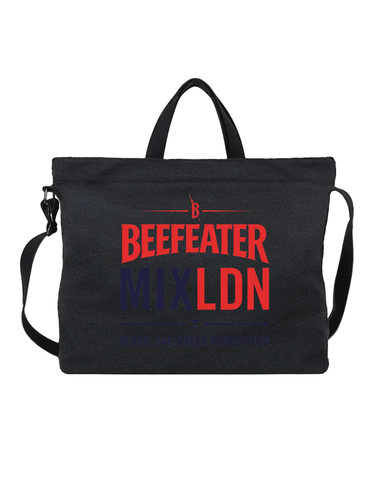 Сумка Beefeater чёрная с принтом — контрастный принт — Чёрная, фото 1