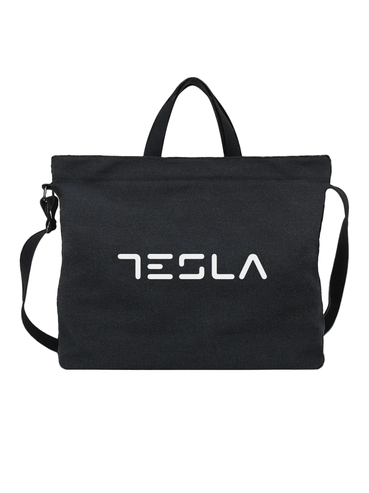Сумка Tesla чёрная с принтом — инновационные технологии — Чёрная, фото 1