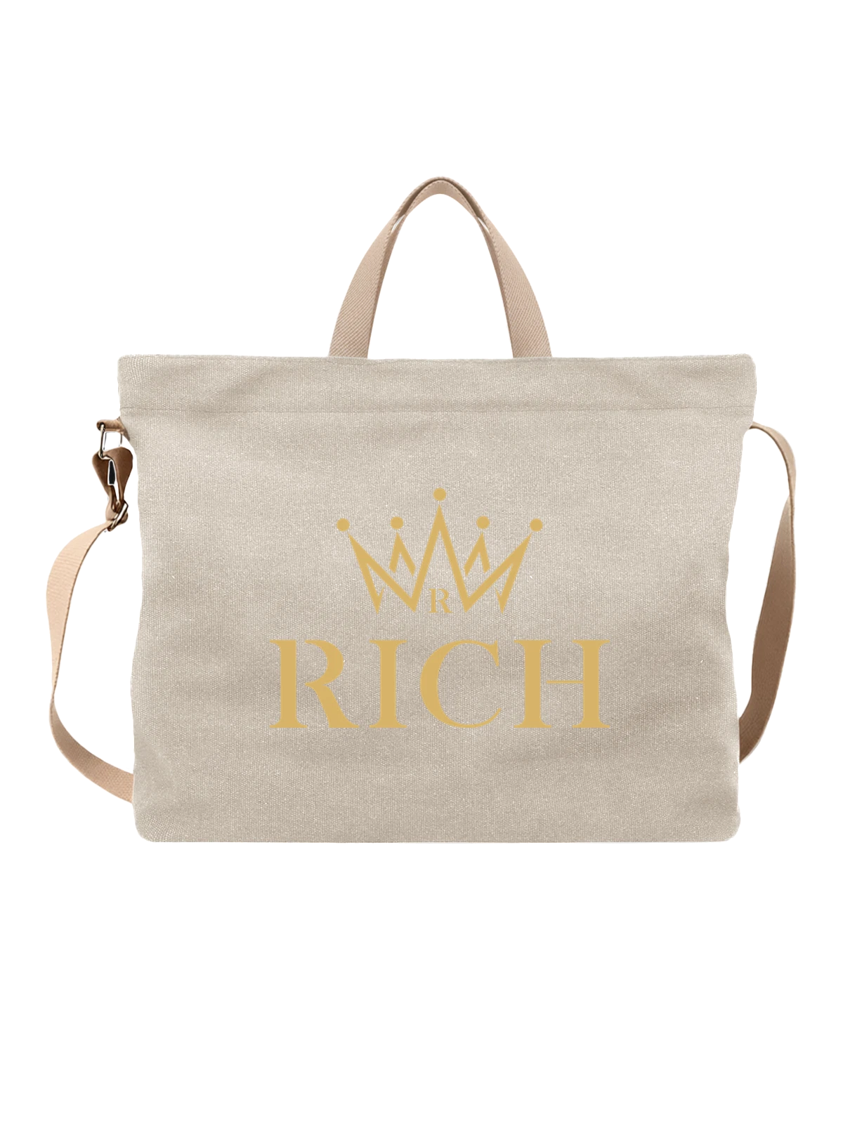 Сумка Rich белая с принтом — современная айдентика — Белая, фото 1