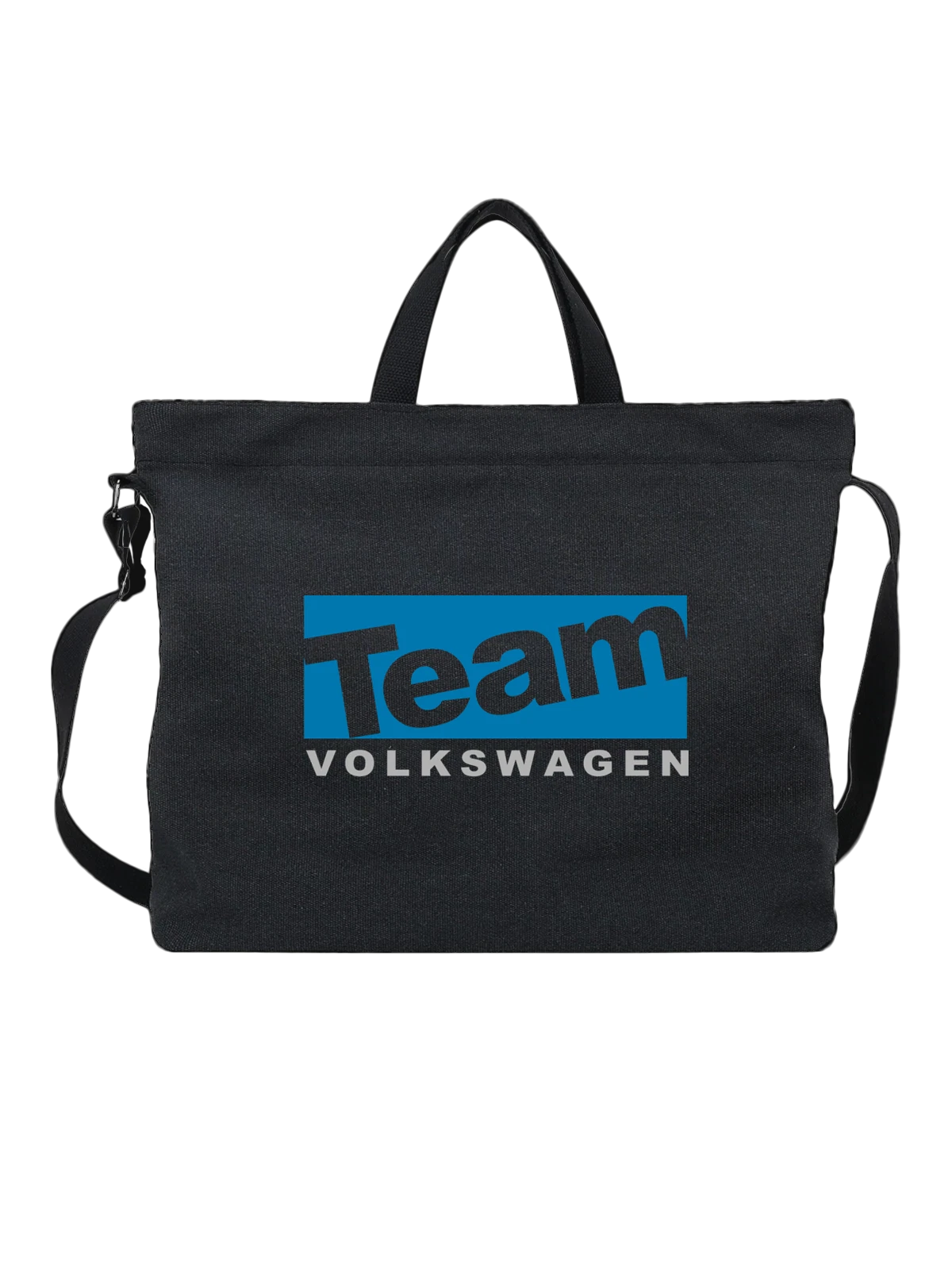 Сумка Volkswagen чёрная с принтом — автоспортивная типографика — Чёрная, фото 1