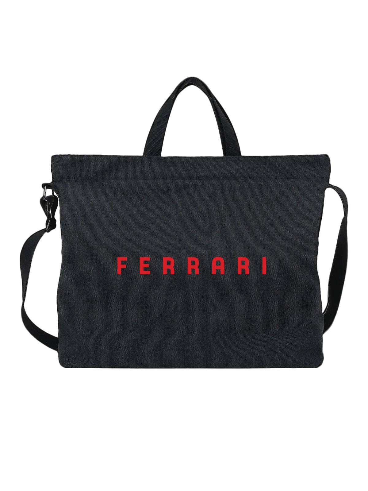 Сумка Ferrari чёрная с принтом — минималистичная композиция — Чёрная, фото 1
