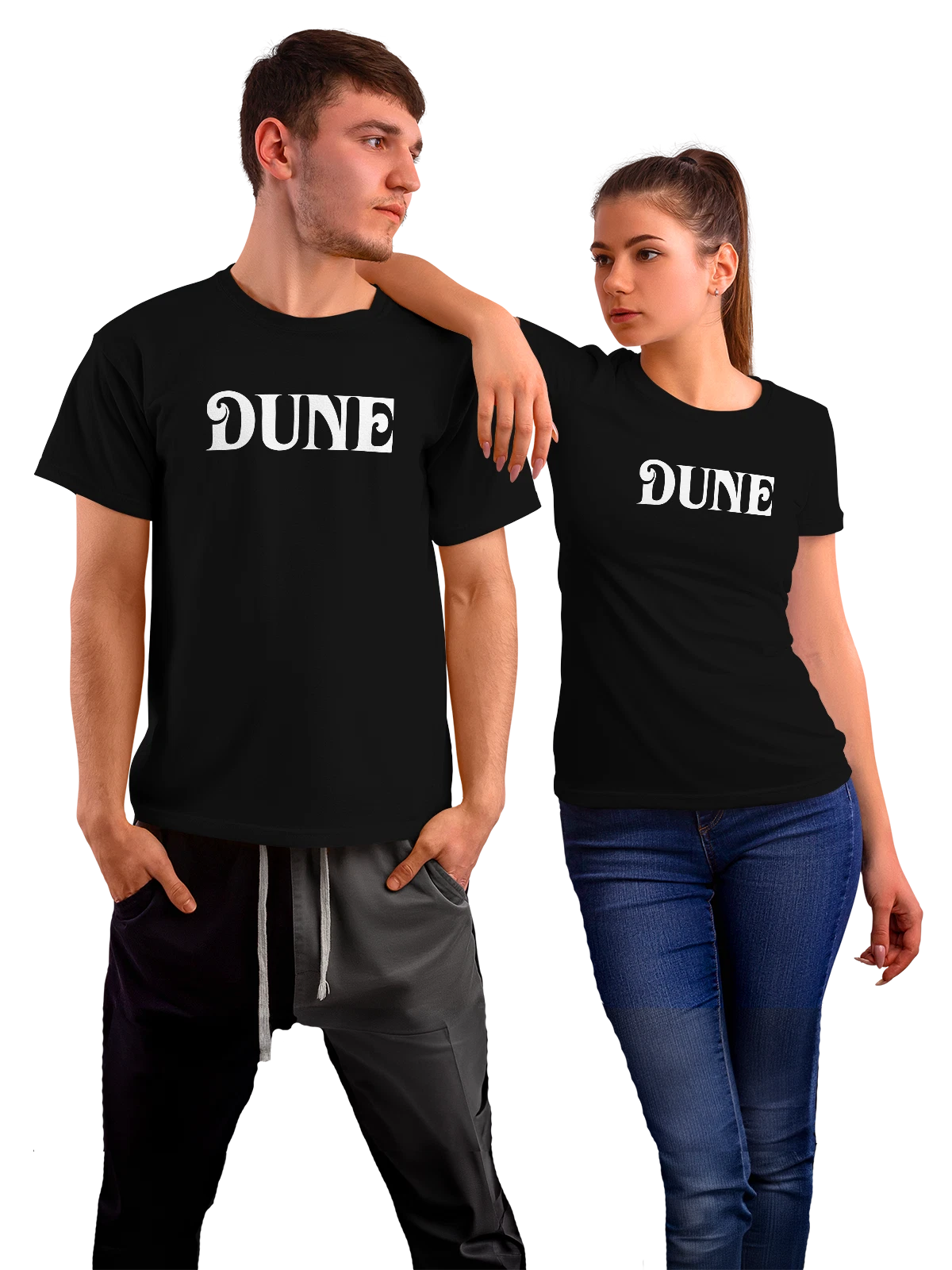 Футболка Dune чёрная с принтом — современная айдентика — Чёрная, фото 1