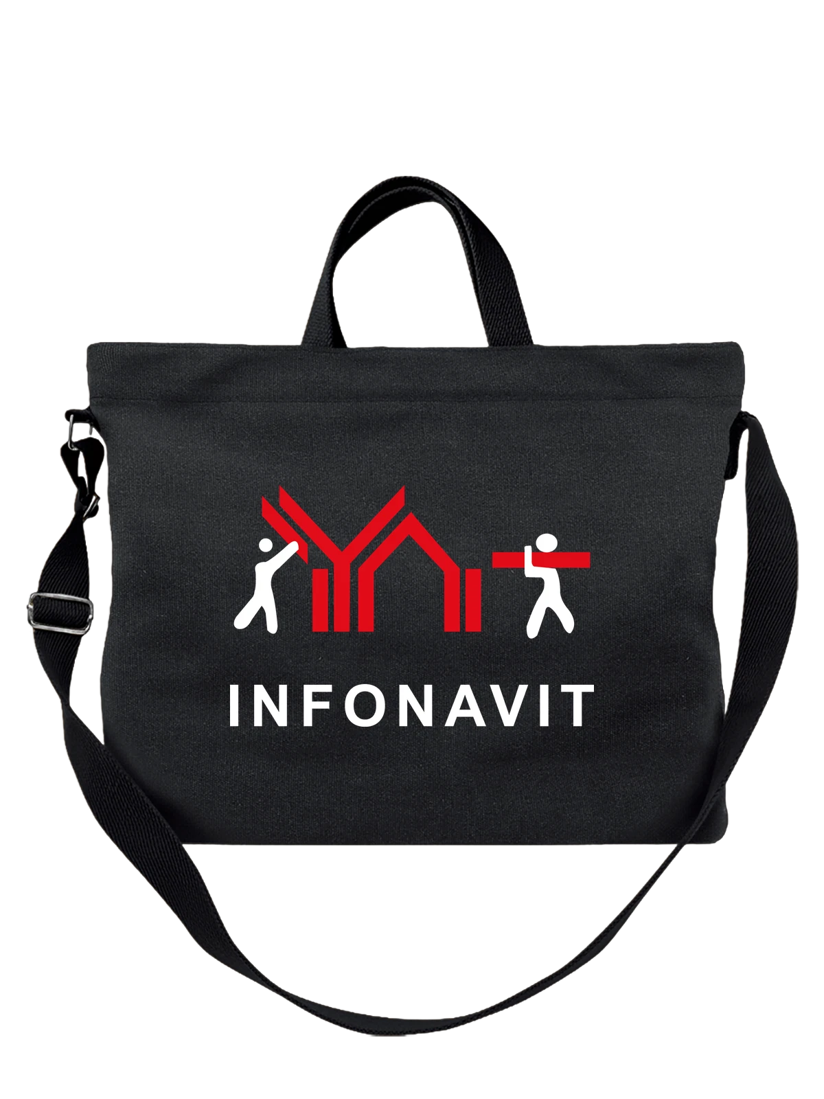 Сумка Infonavit чёрная с принтом — кредит на жилье — Чёрная, фото 1