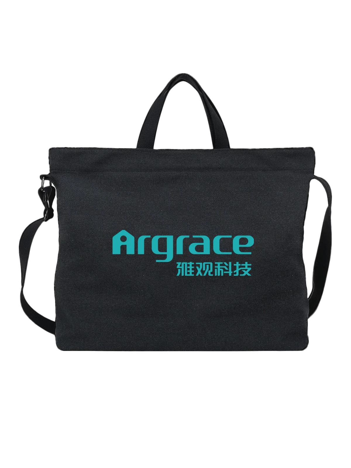 Сумка Argrace чёрная с принтом — фирменная эмблема — Чёрная, фото 1