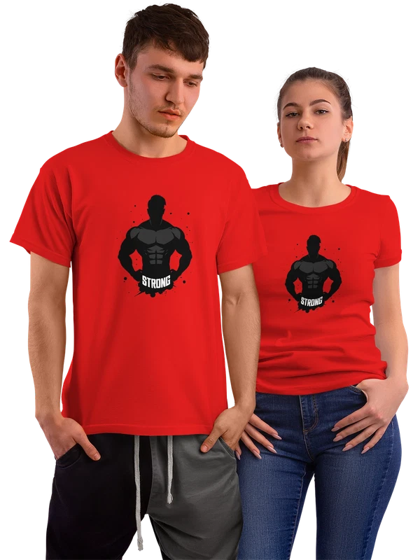 Футболка STRONG STROND cartoon мускулистый силуэт — Красная, фото 1