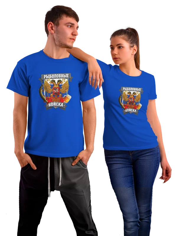 Футболка рыболовные войска с гербом — Синяя, фото 1