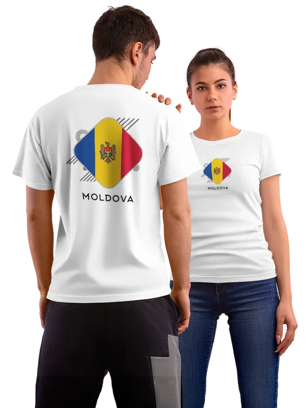 Футболка флаг Молдовы Moldova — Белая, фото 1