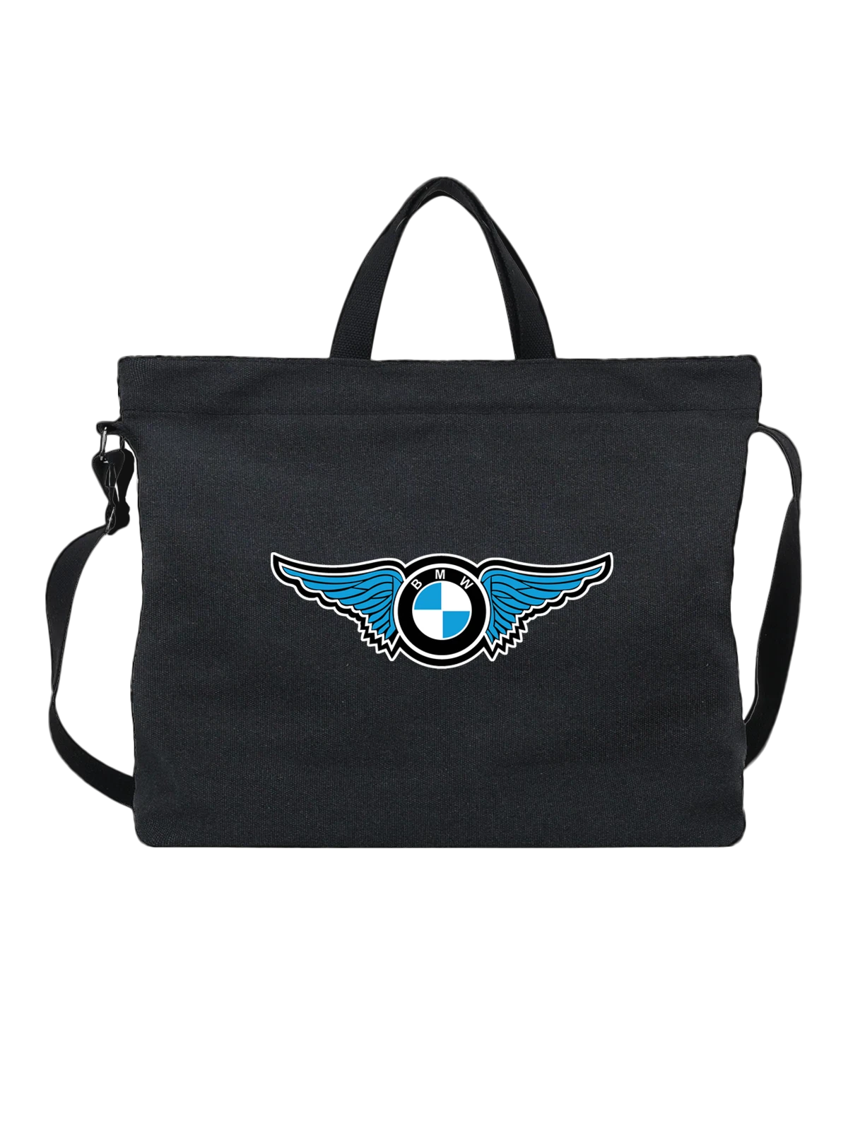 Сумка BMW чёрная с принтом — геральдический принт — Чёрная, фото 1
