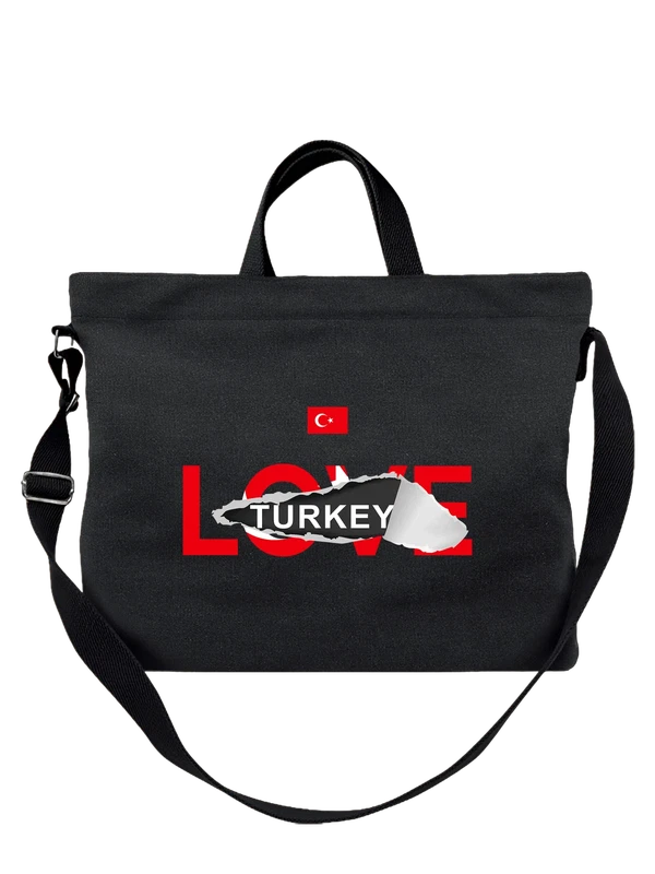 Сумка флаг Турции Turkey — Чёрная, фото 1