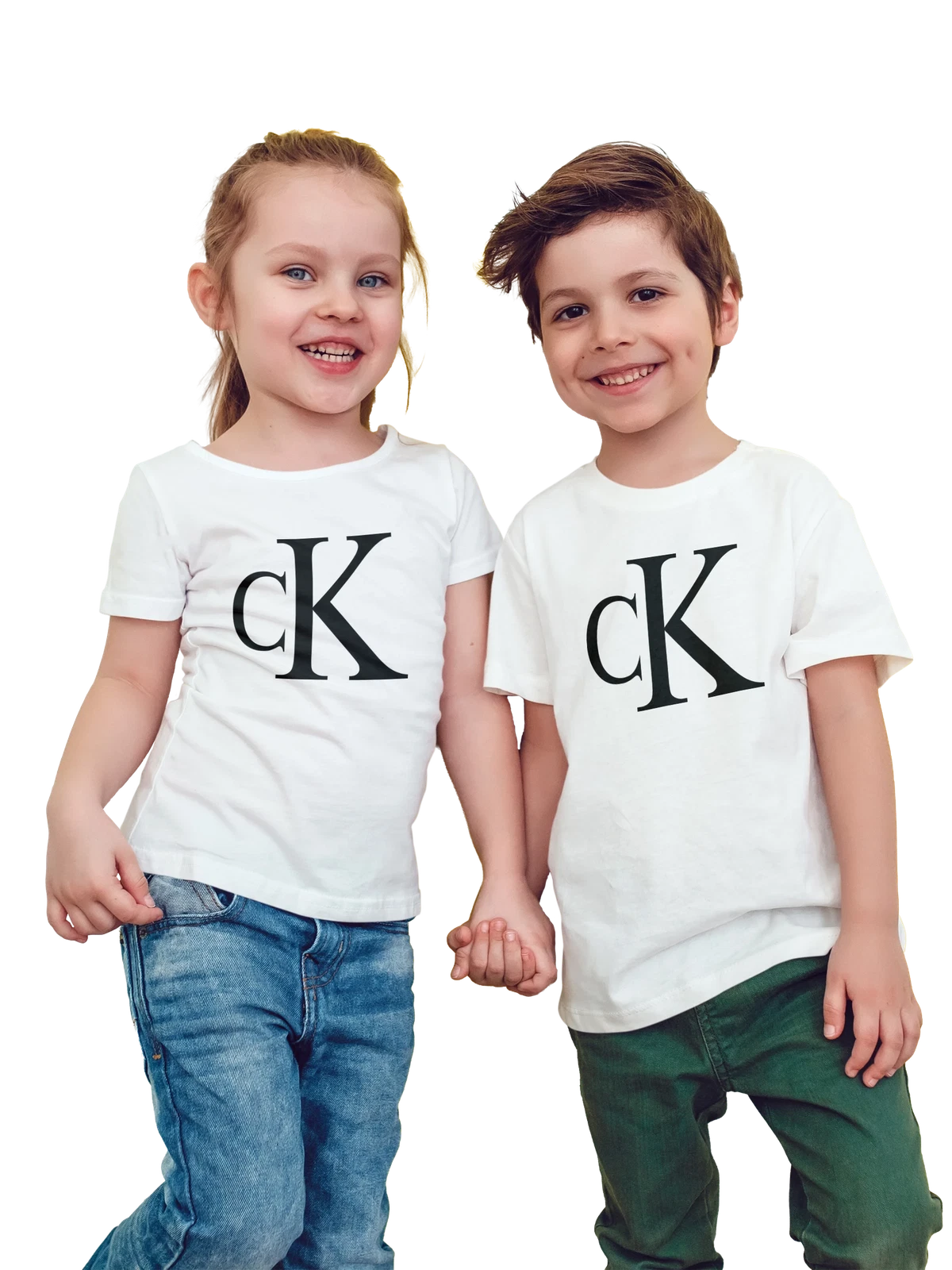 Футболка детская Calvin Klein белая с принтом — лаконичная типографика — Белая, фото 1