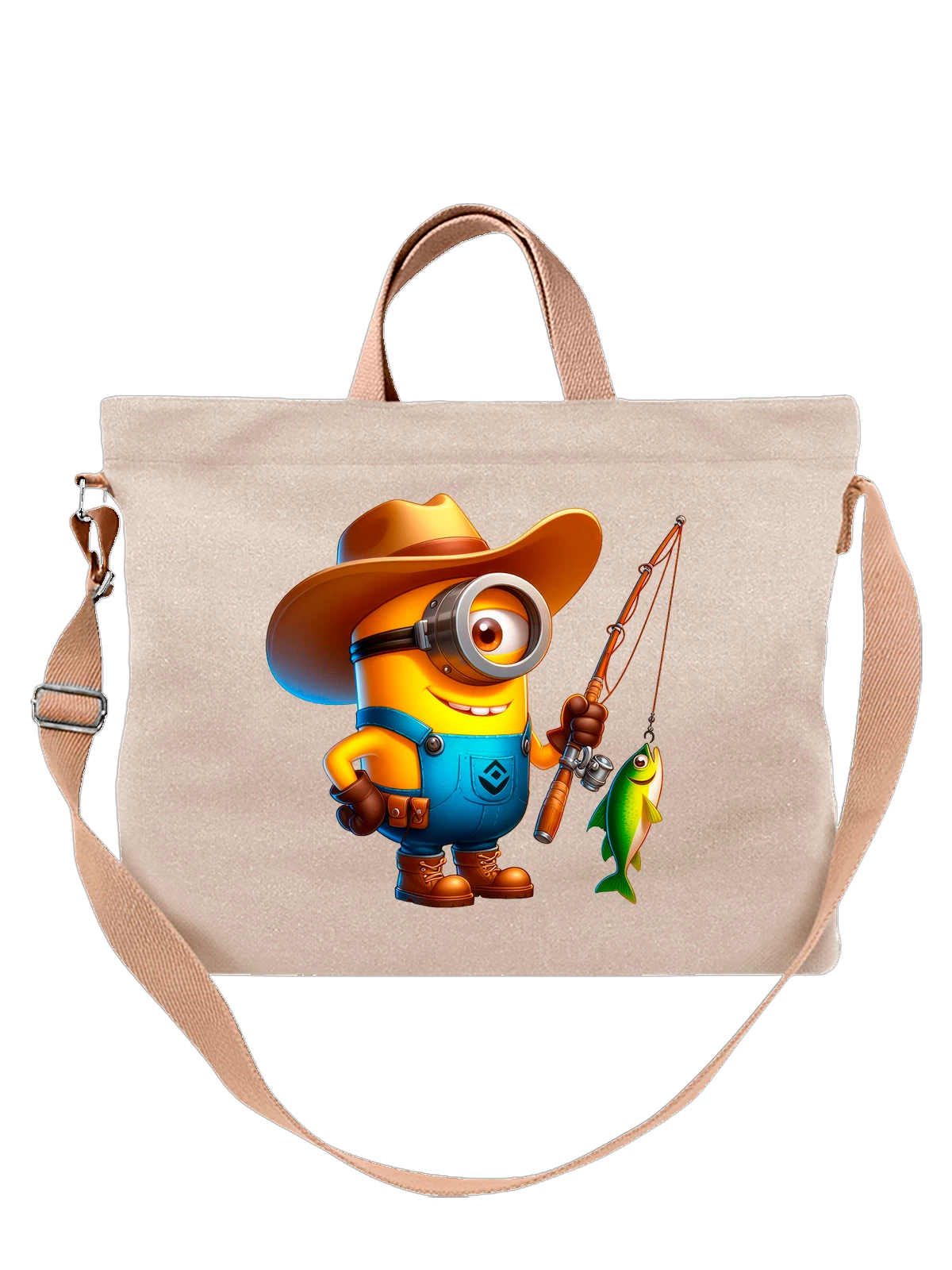 Сумка с Миньоном Minion белая с принтом — подарок любителю моря — Белая, фото 1