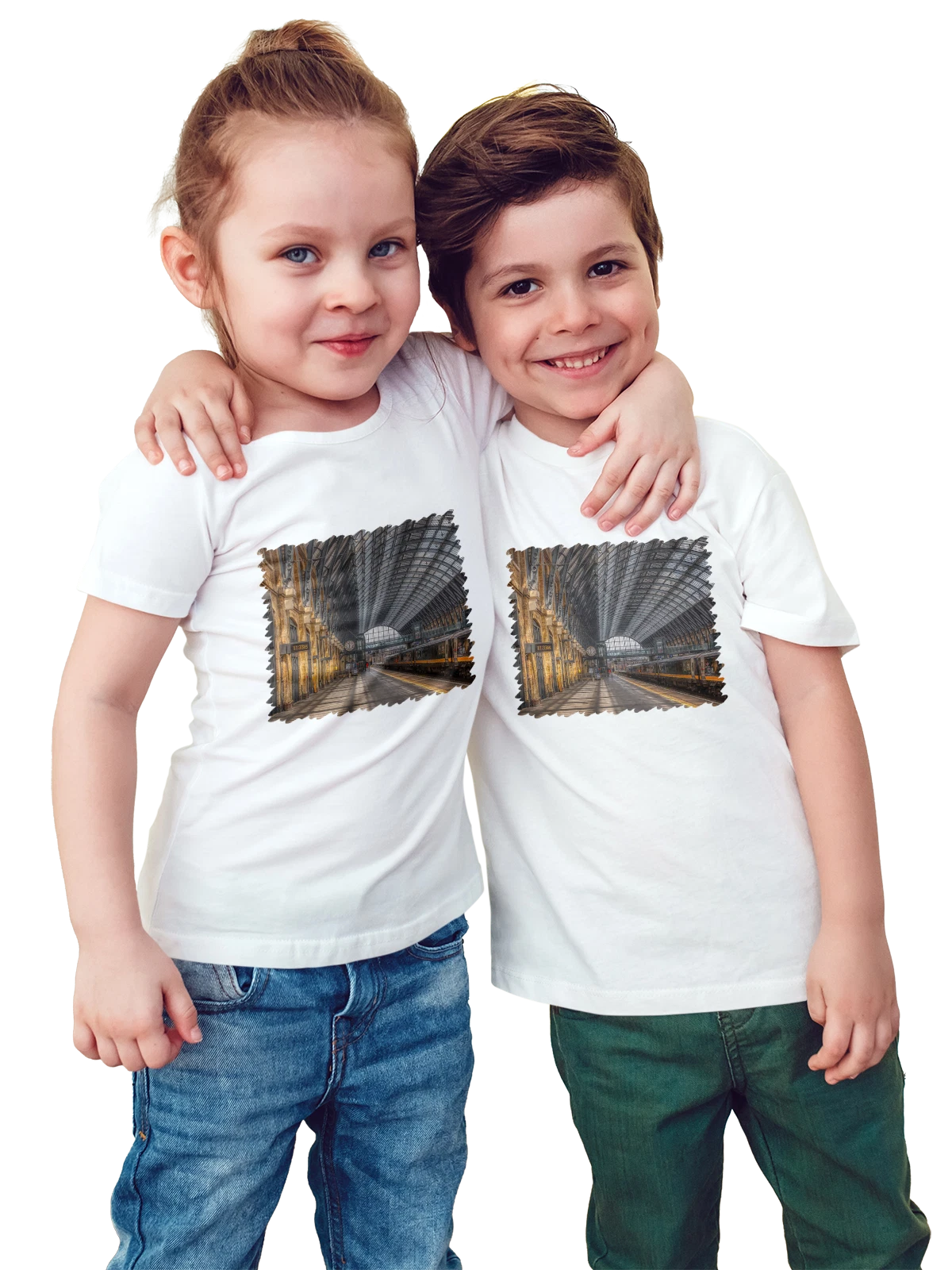 Футболка детская Город Camden белая с принтом — городские огни — Белая, фото 1