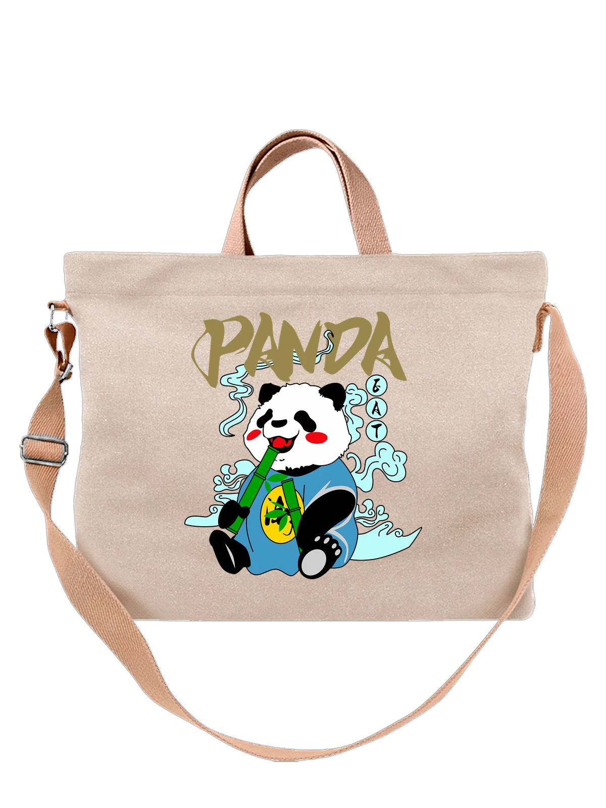 Сумка Панда panda белая с принтом — принт с надписью — Белая, фото 1