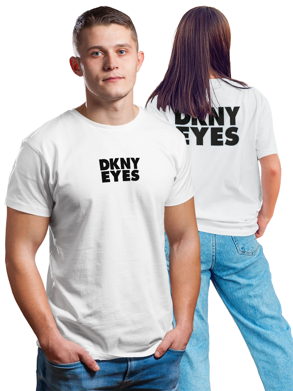 Футболка DKNY белая с принтом на спине — городская одежда — Белая, фото 1