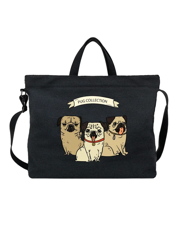 Сумка мопсы pug collection — Чёрная, фото 1