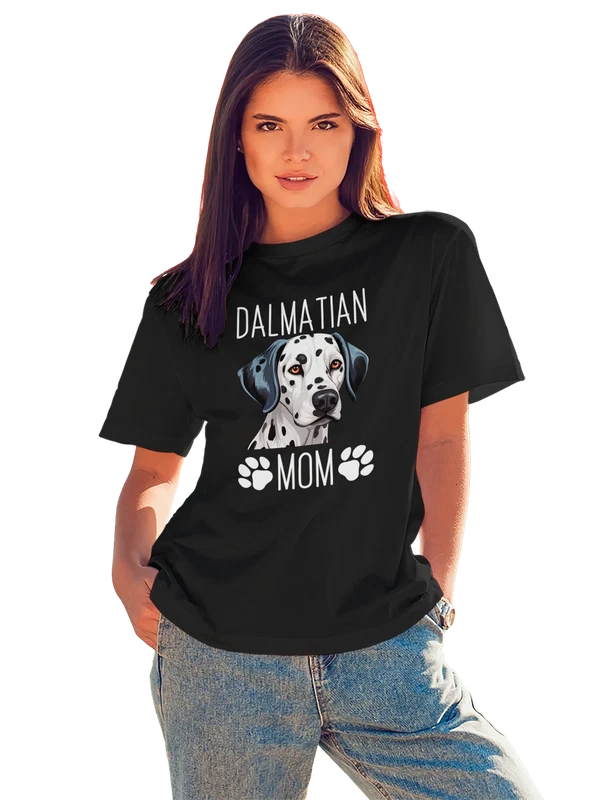 Футболка далматинец dalmatian mom — Чёрная, фото 1