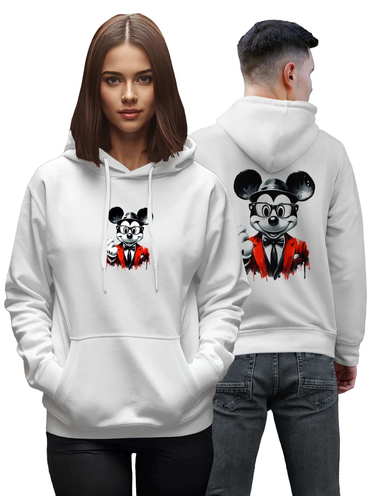 Худи с Микки Маусом Mickey Mouse белое с принтом — коллекционный образ — Белая, фото 1