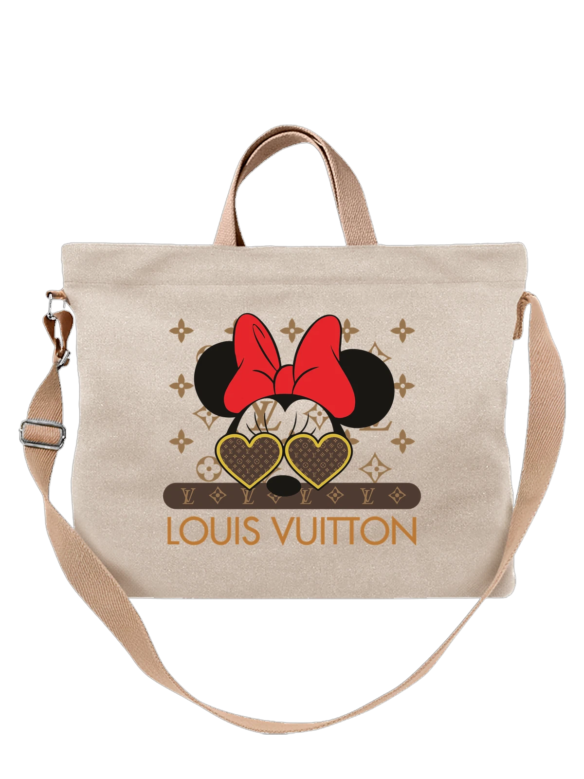 Сумка Минни Маус в сердечных очках Louis Vuitton белая с принтом — монограмма — Белая, фото 1