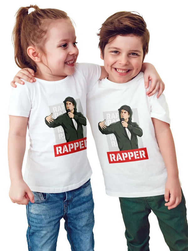 Футболка с рэпером rapper — Белая, фото 1