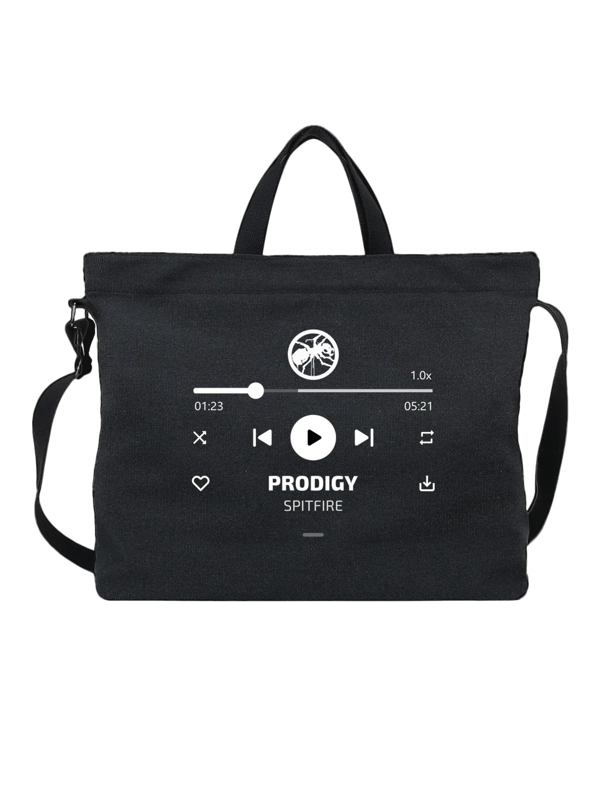 Сумка Prodigy Spitfire Вспыльчивый чёрная с принтом — футболка подростку — Чёрная, фото 1