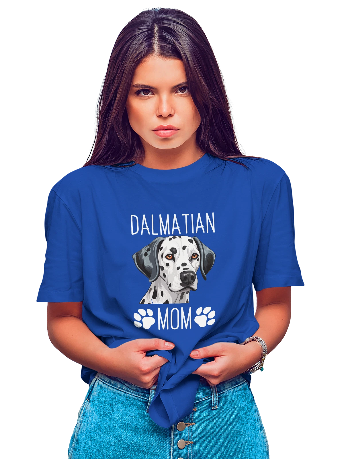 Футболка Далматинец dalmatian mom синяя с принтом — кинология — Синяя, фото 1