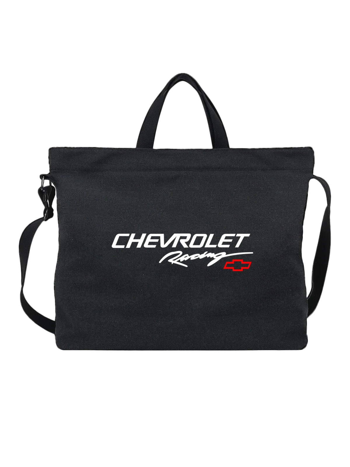 Сумка Chevrolet чёрная с принтом — контрастный принт — Чёрная, фото 1