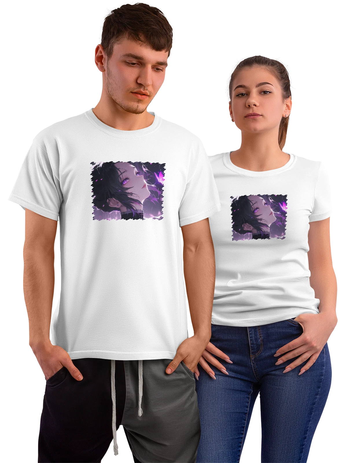 Футболка Anime Shinobu Kocho Purple aesthetic белая с принтом — подарок отаку — Белая, фото 1