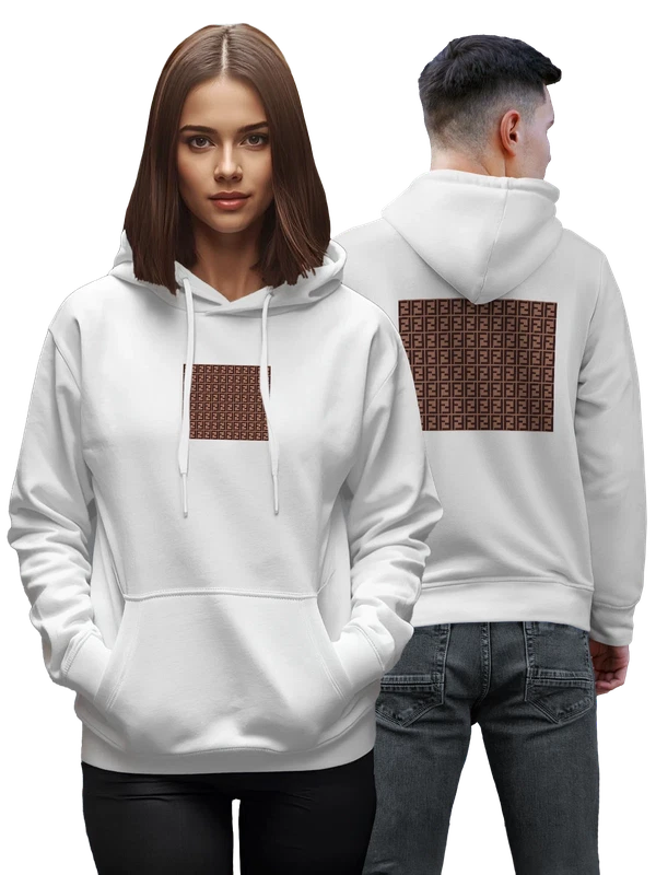 Худи Fendi с монограммным узором из логотипов — Белая, фото 1