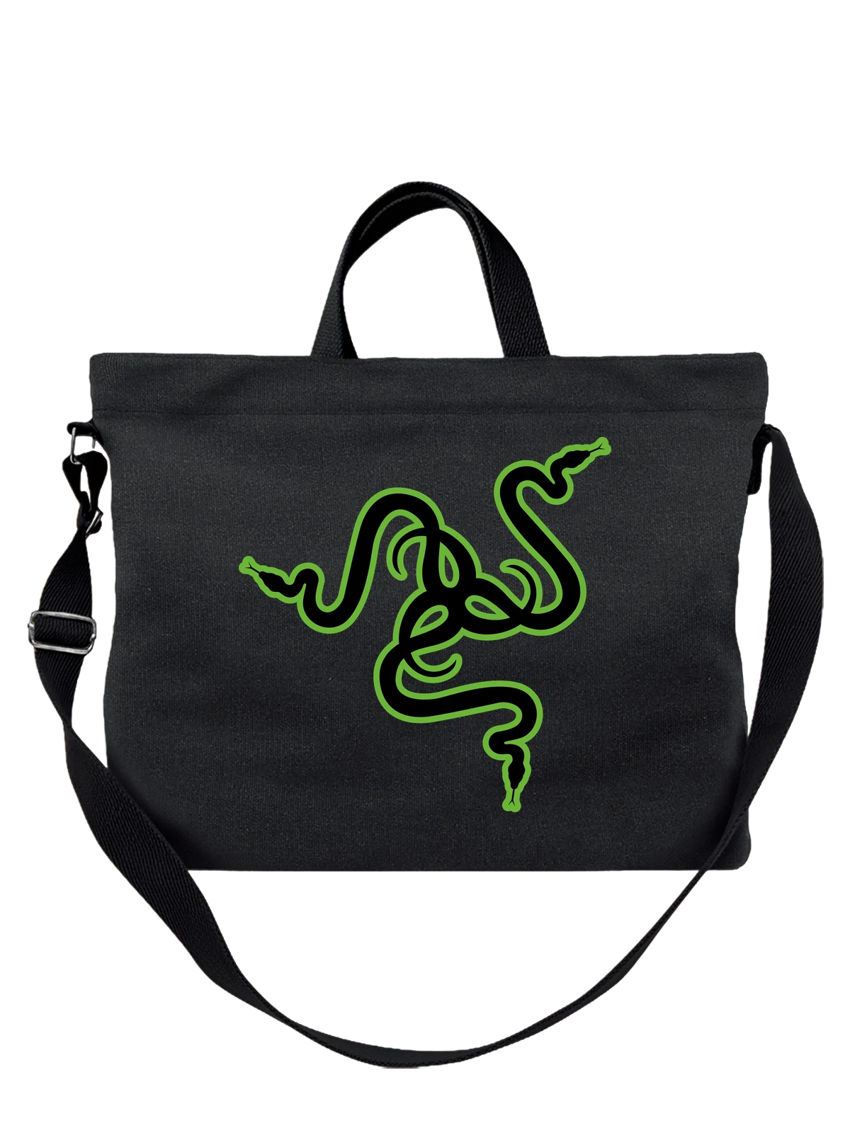 Сумка Razer чёрная с принтом — киберспортивная эстетика — Чёрная, фото 1