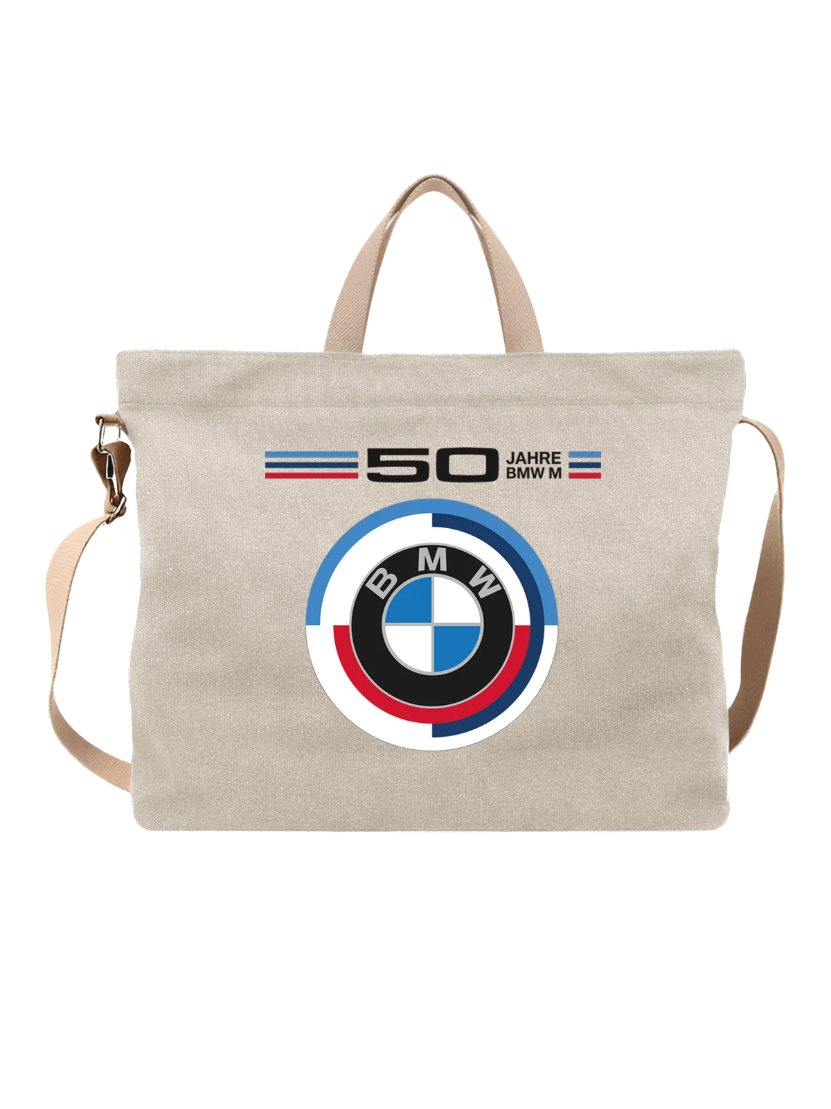 Сумка BMW белая с принтом — немецкая автоспортивная история — Белая, фото 1