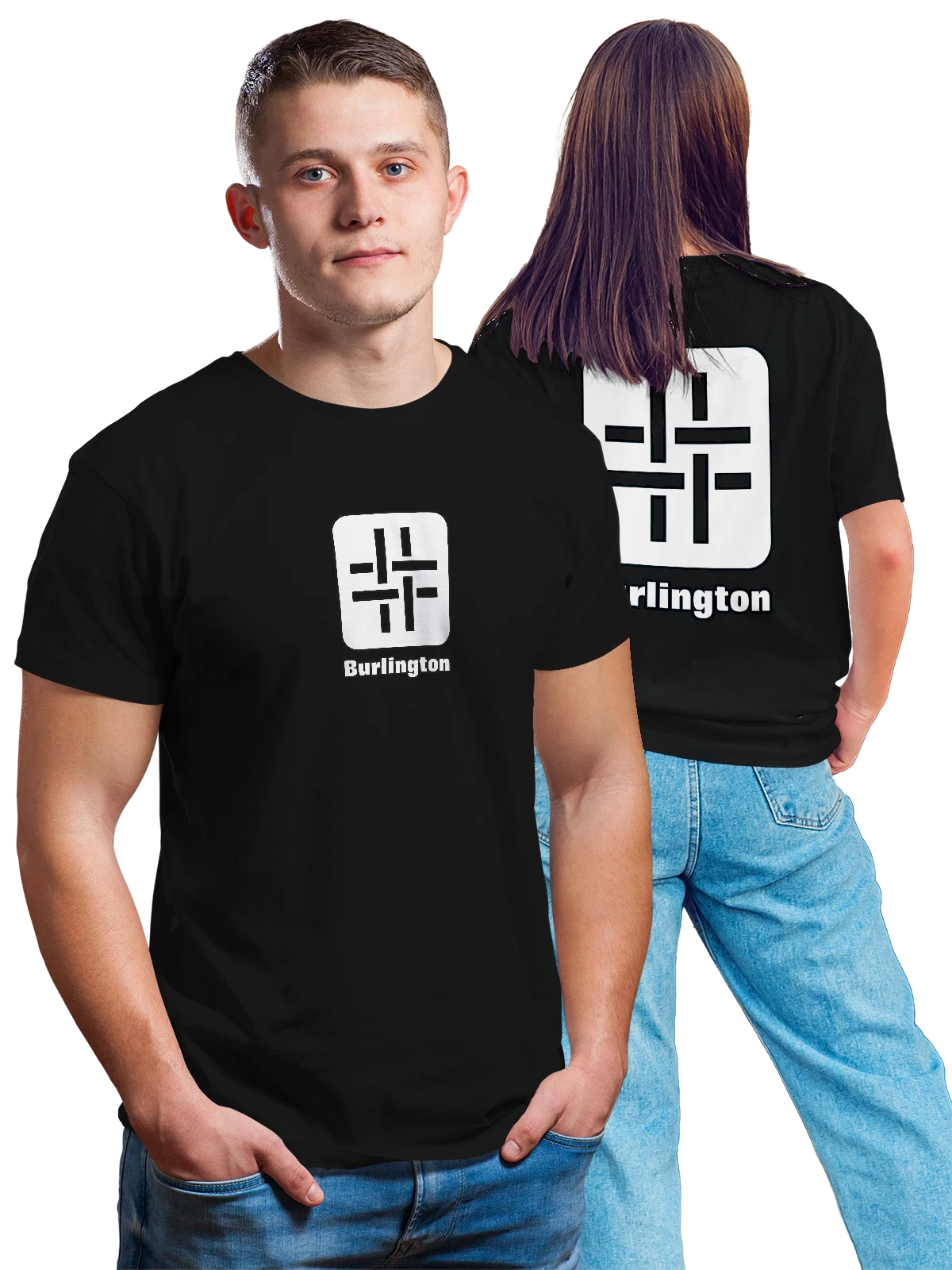 Футболка Burlington чёрная с принтом на спине — магазин одежды — Чёрная, фото 1