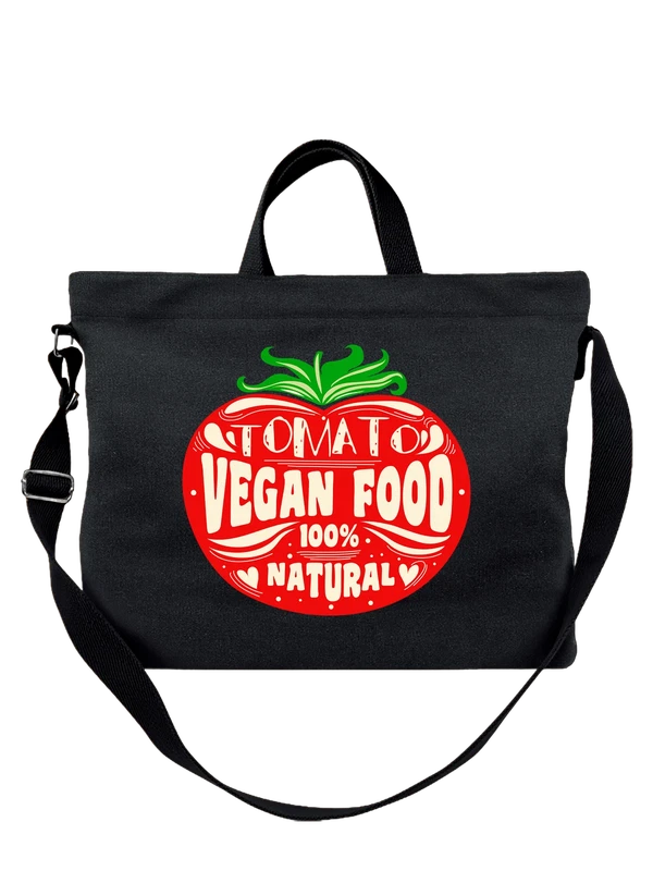 Сумка помидор tomato vegan food — Чёрная, фото 1