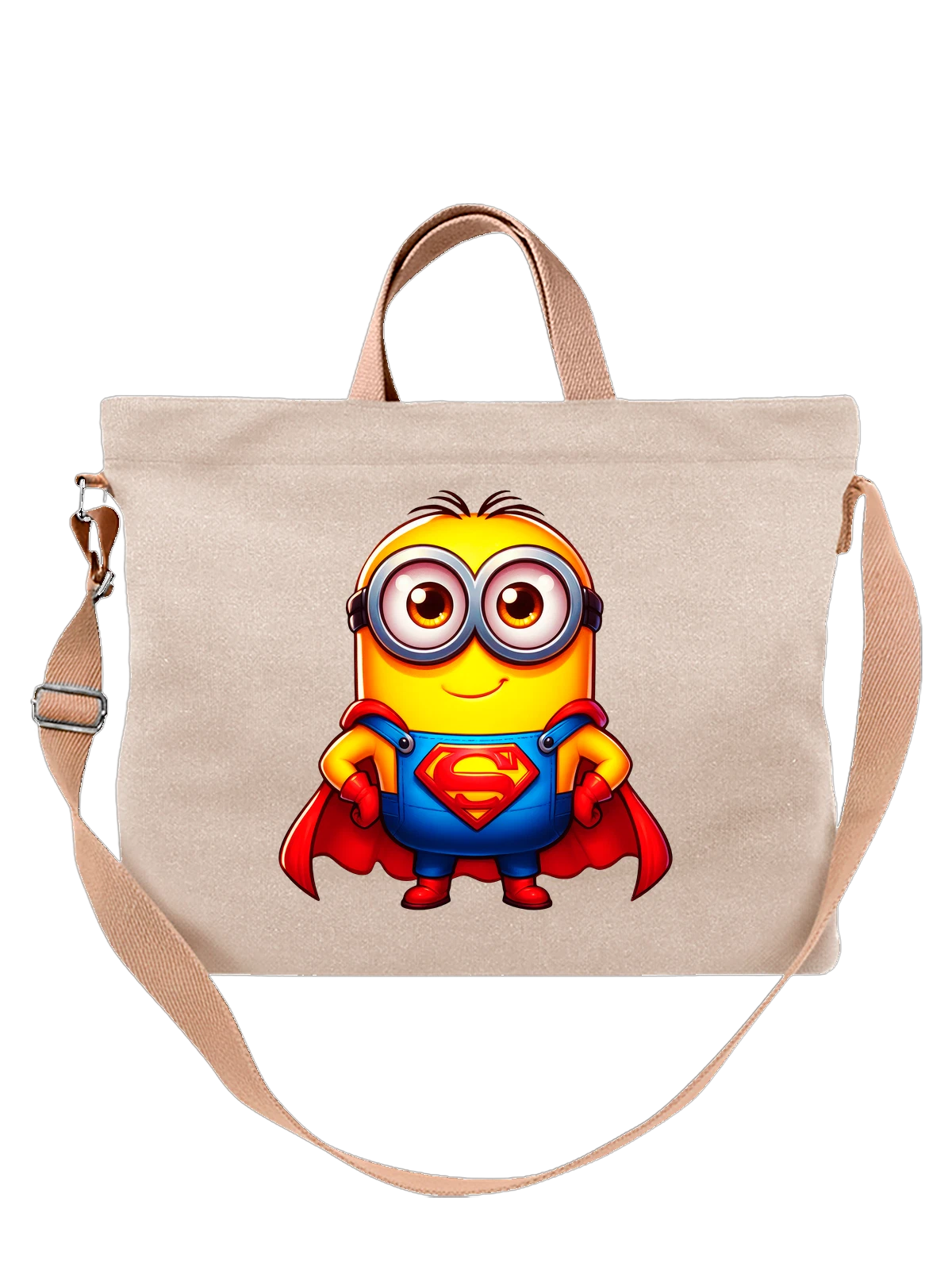 Сумка с Миньоном Minion Суперменом Superman белая с принтом — поп культура — Белая, фото 1