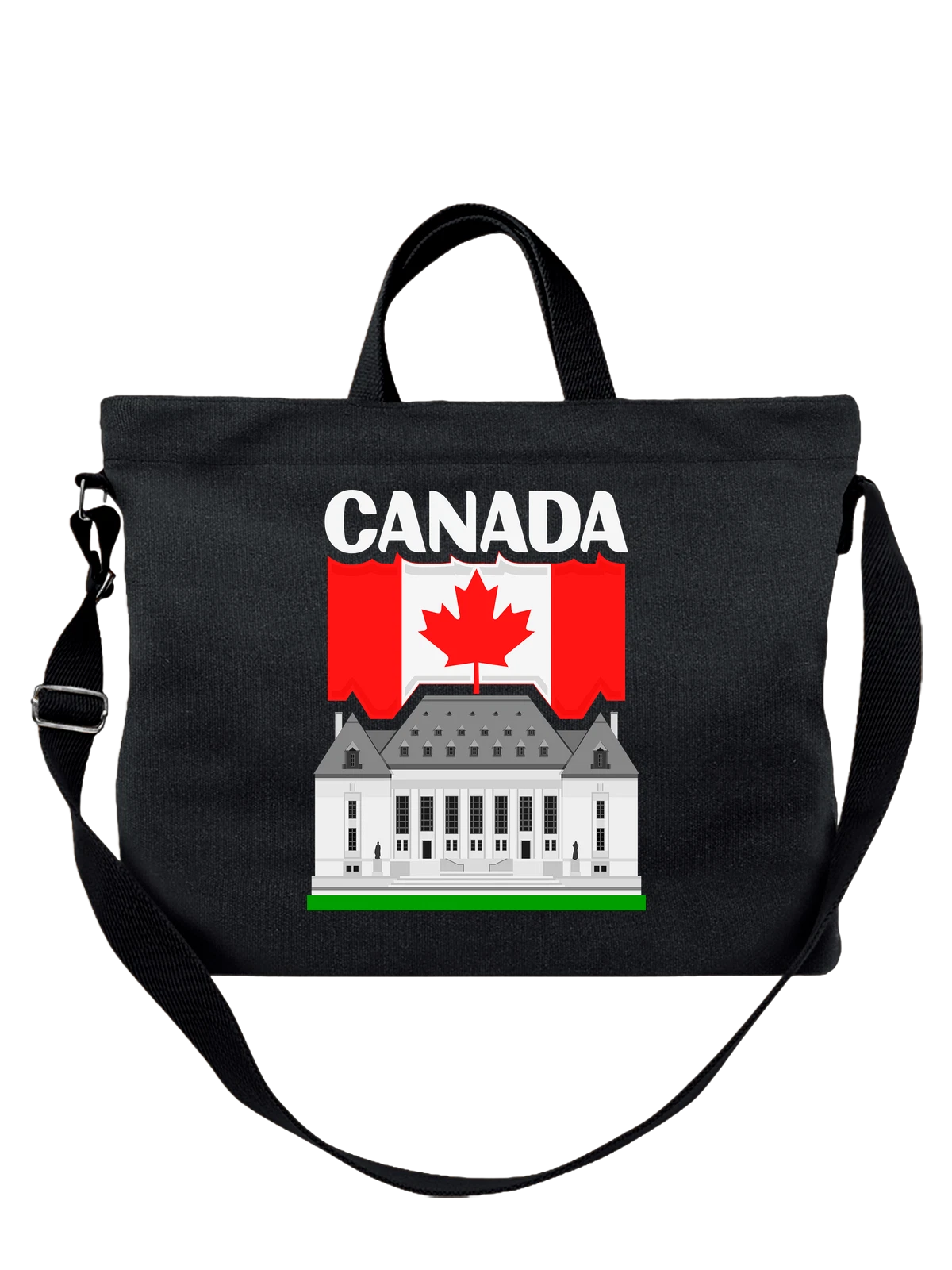 Сумка с флагом Канады Canada чёрная с принтом — национальная символика — Чёрная, фото 1