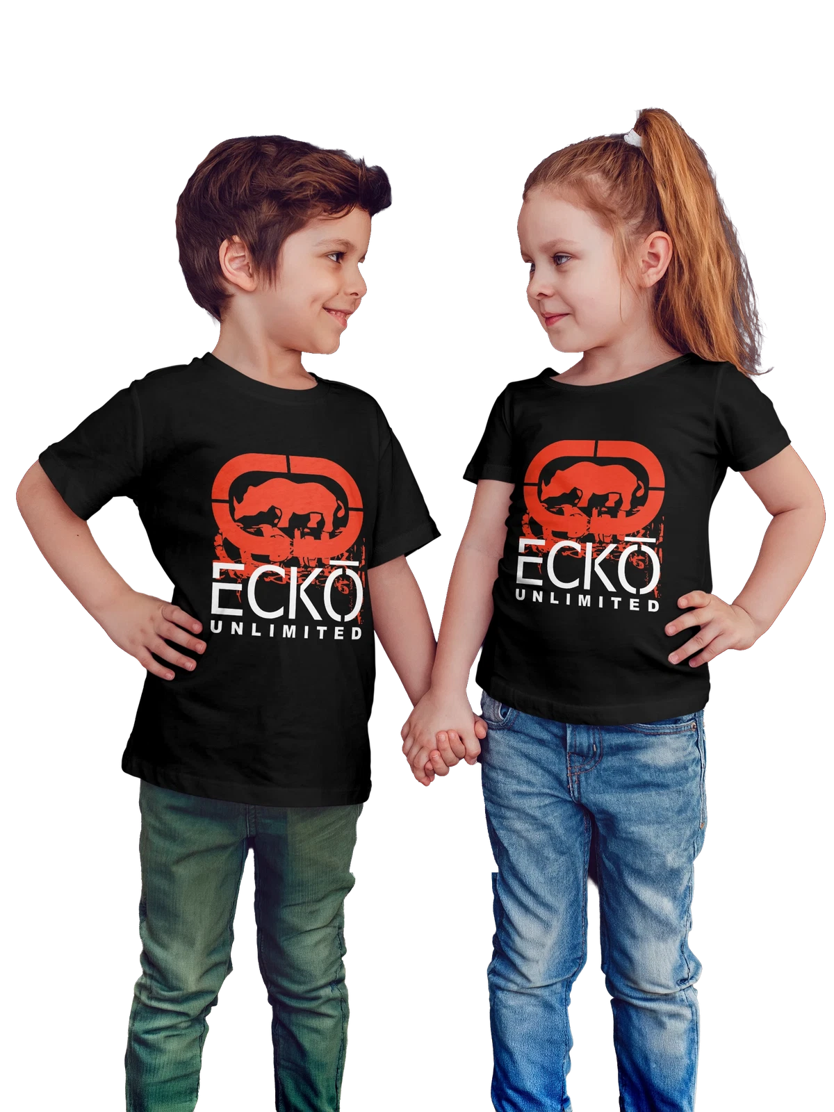 Футболка детская Ecko Unltd чёрная с принтом — контрастный принт — Чёрная, фото 1