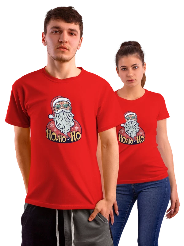 Футболка Дед Мороз Santa Claus cartoon новогодний — Красная, фото 1