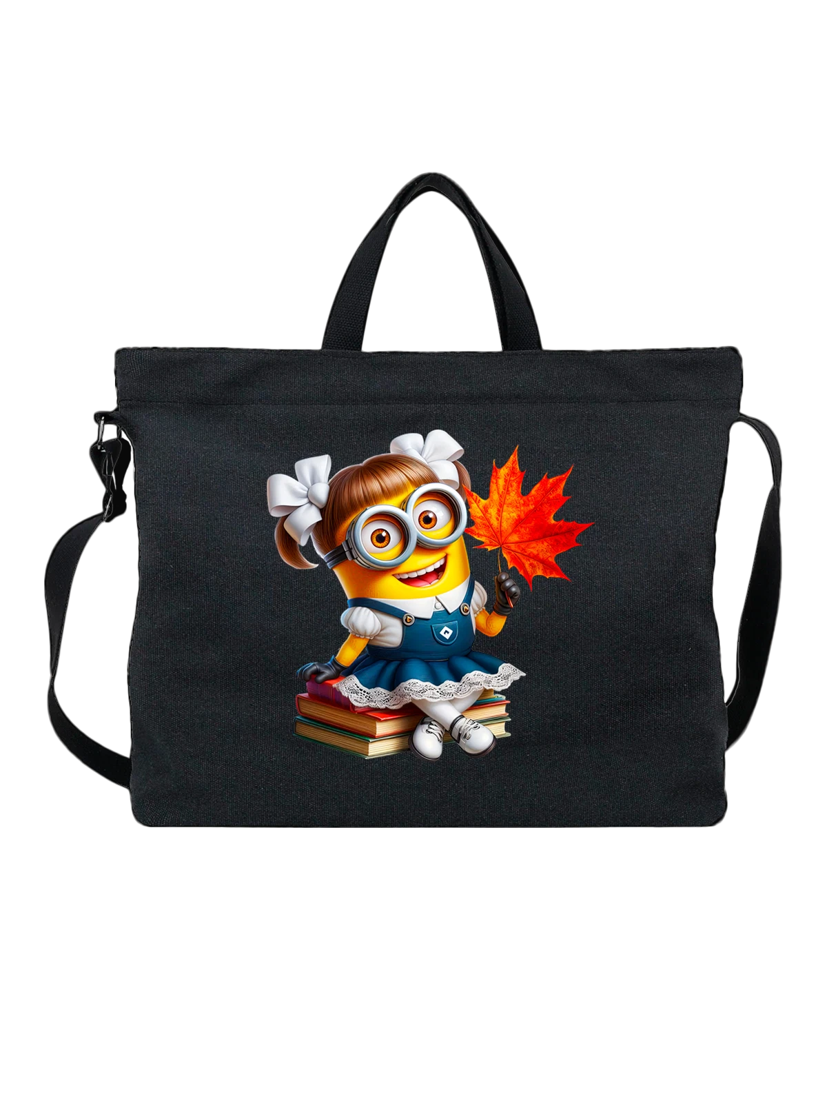 Сумка Миньон Minion школьница чёрная с принтом — подарок поклоннику — Чёрная, фото 1