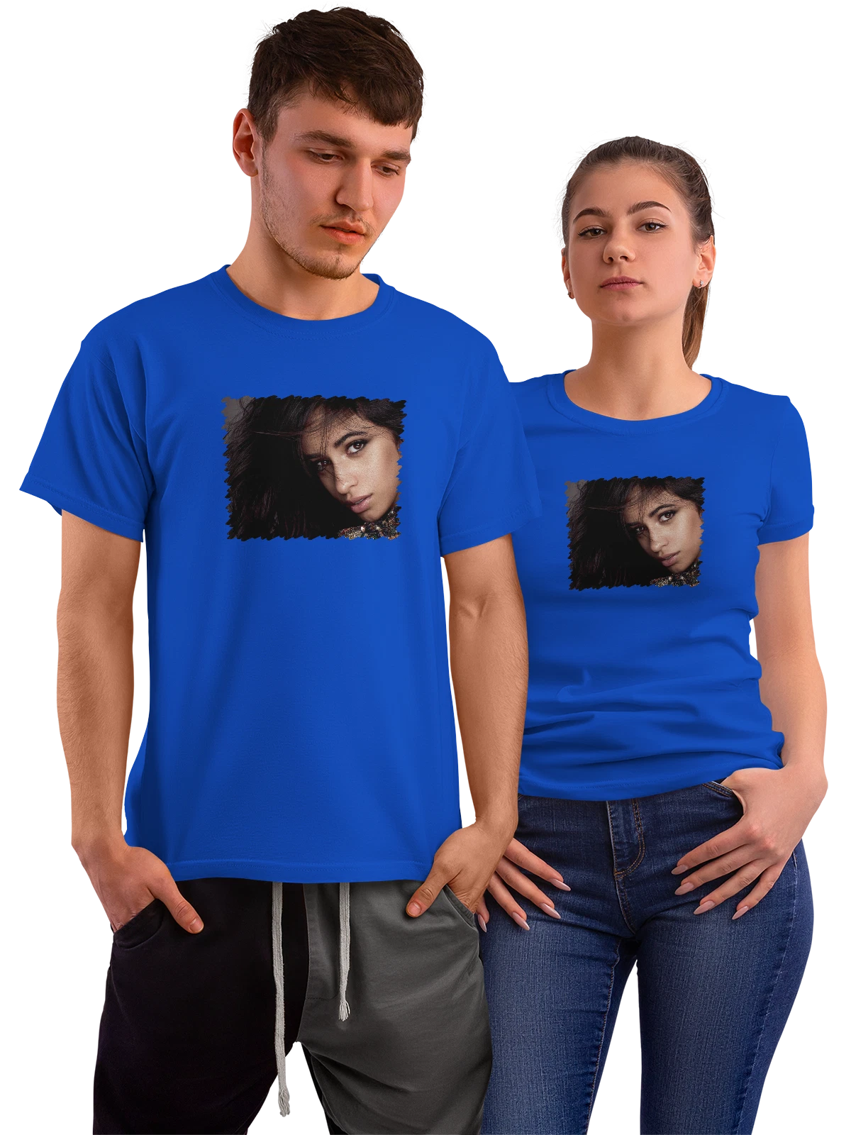 Футболка Камила Кабельо Прекрасная певица синяя с принтом — популярная музыка — Синяя, фото 1