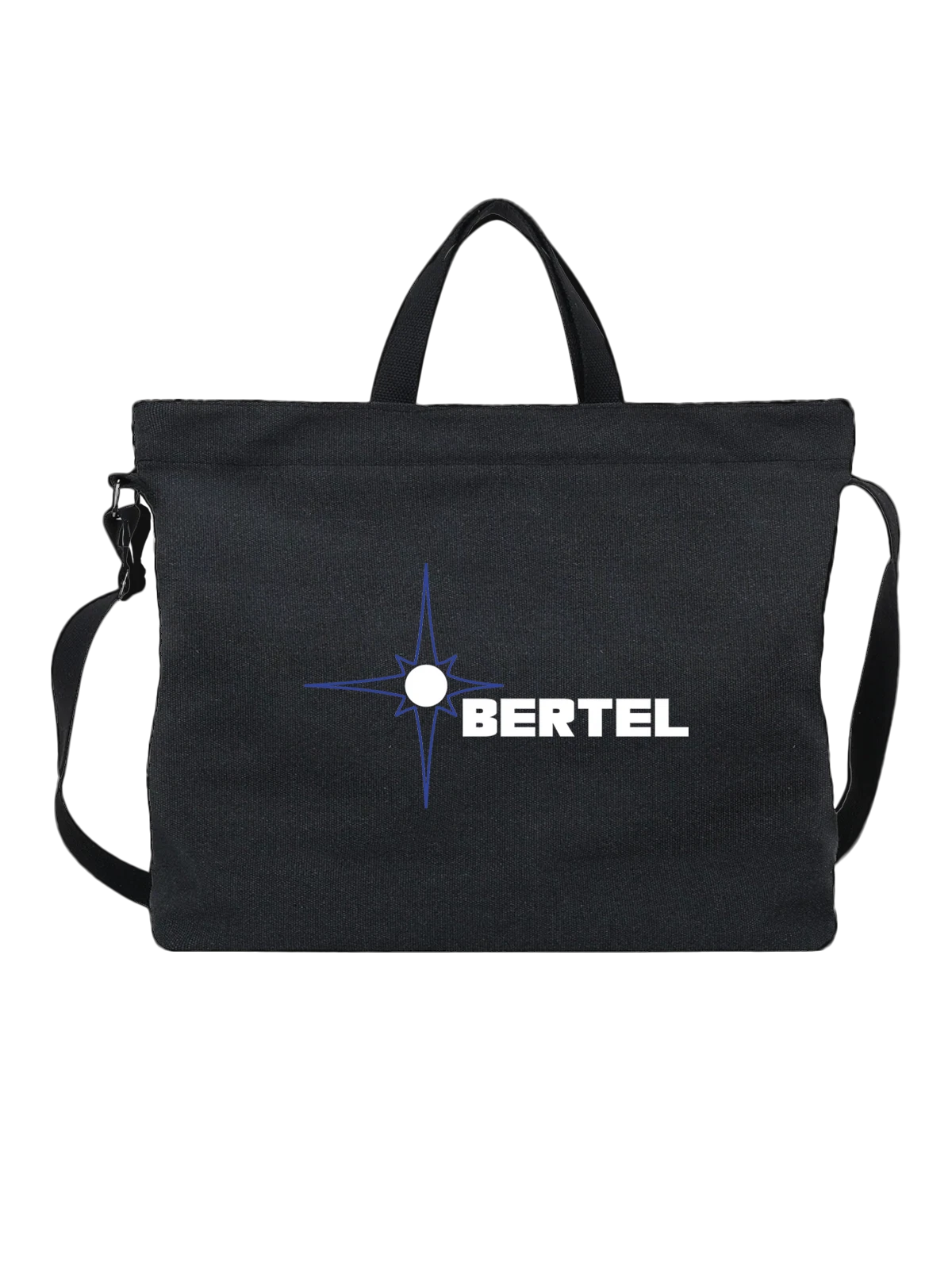 Сумка Bertel чёрная с принтом — современная айдентика — Чёрная, фото 1