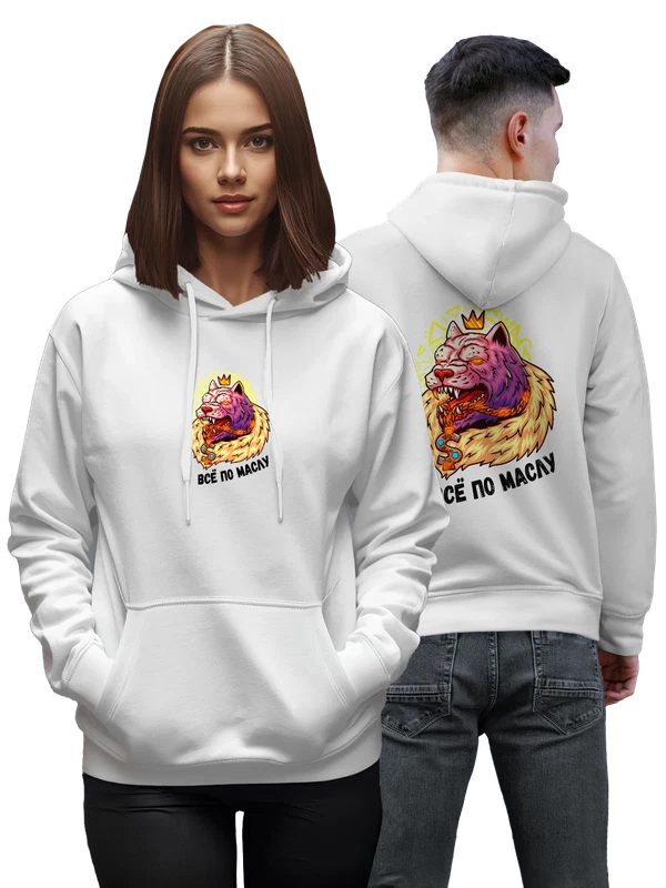 Худи собака золотой цепью — Белая, фото 1