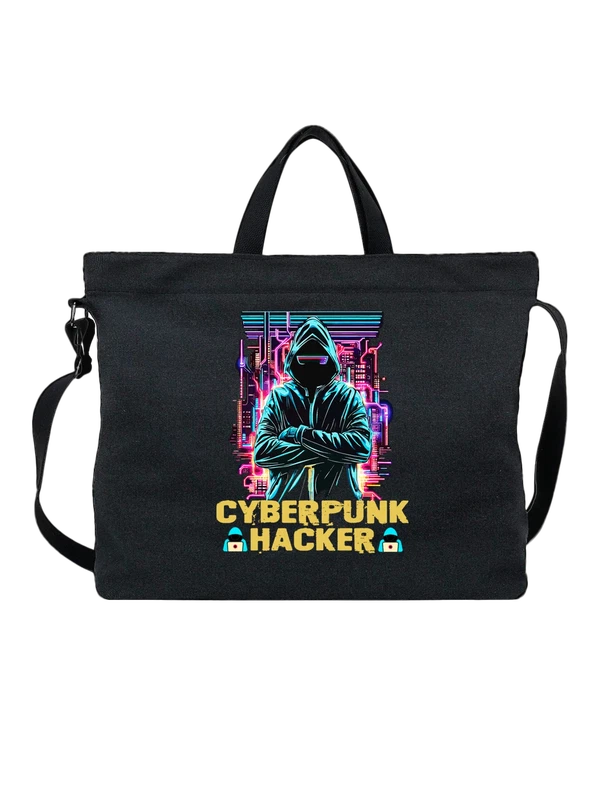 Сумка с хакером cyberpunk hacker — Чёрная, фото 1