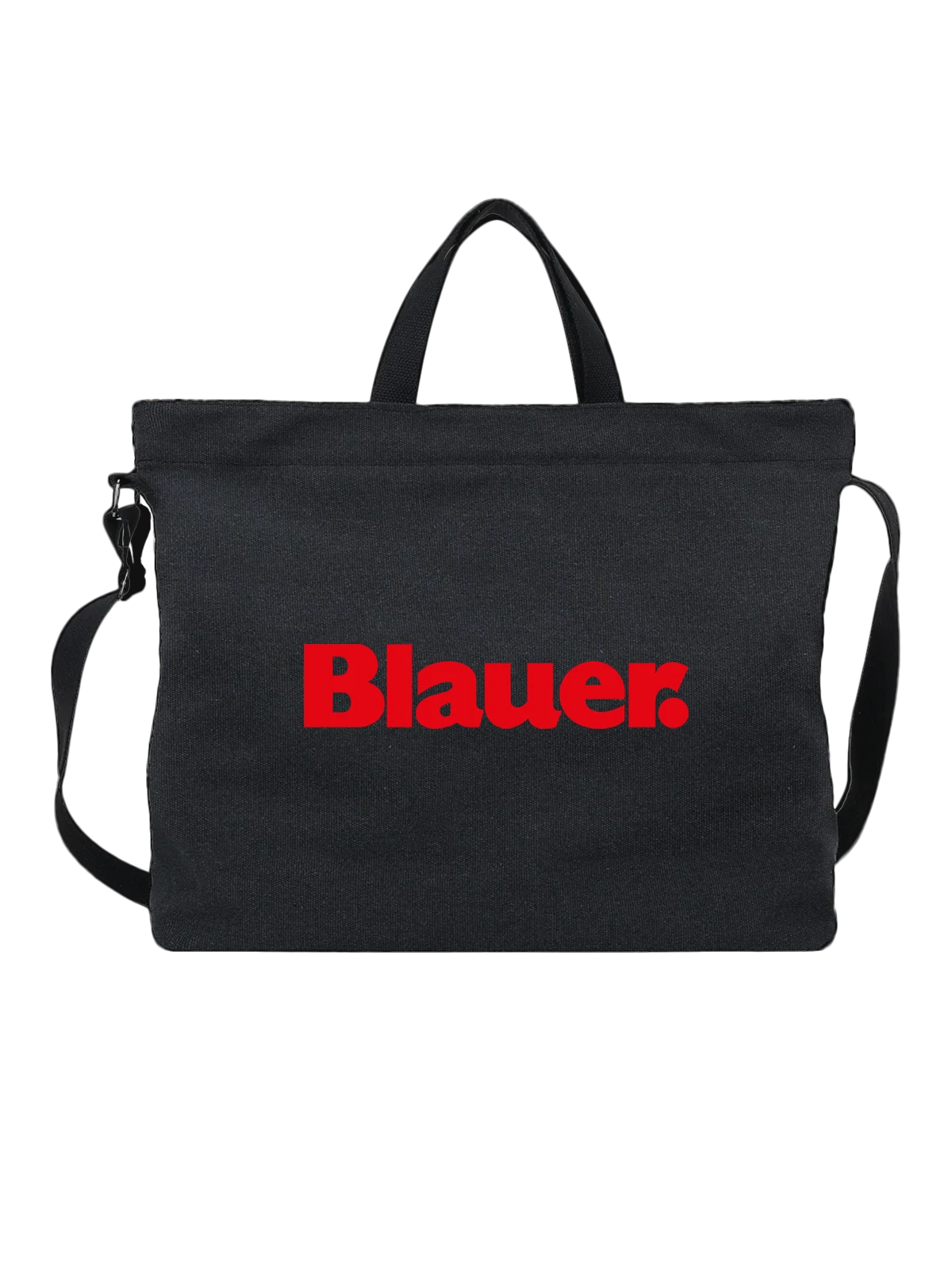 Сумка Blauer чёрная с принтом — современная айдентика — Чёрная, фото 1