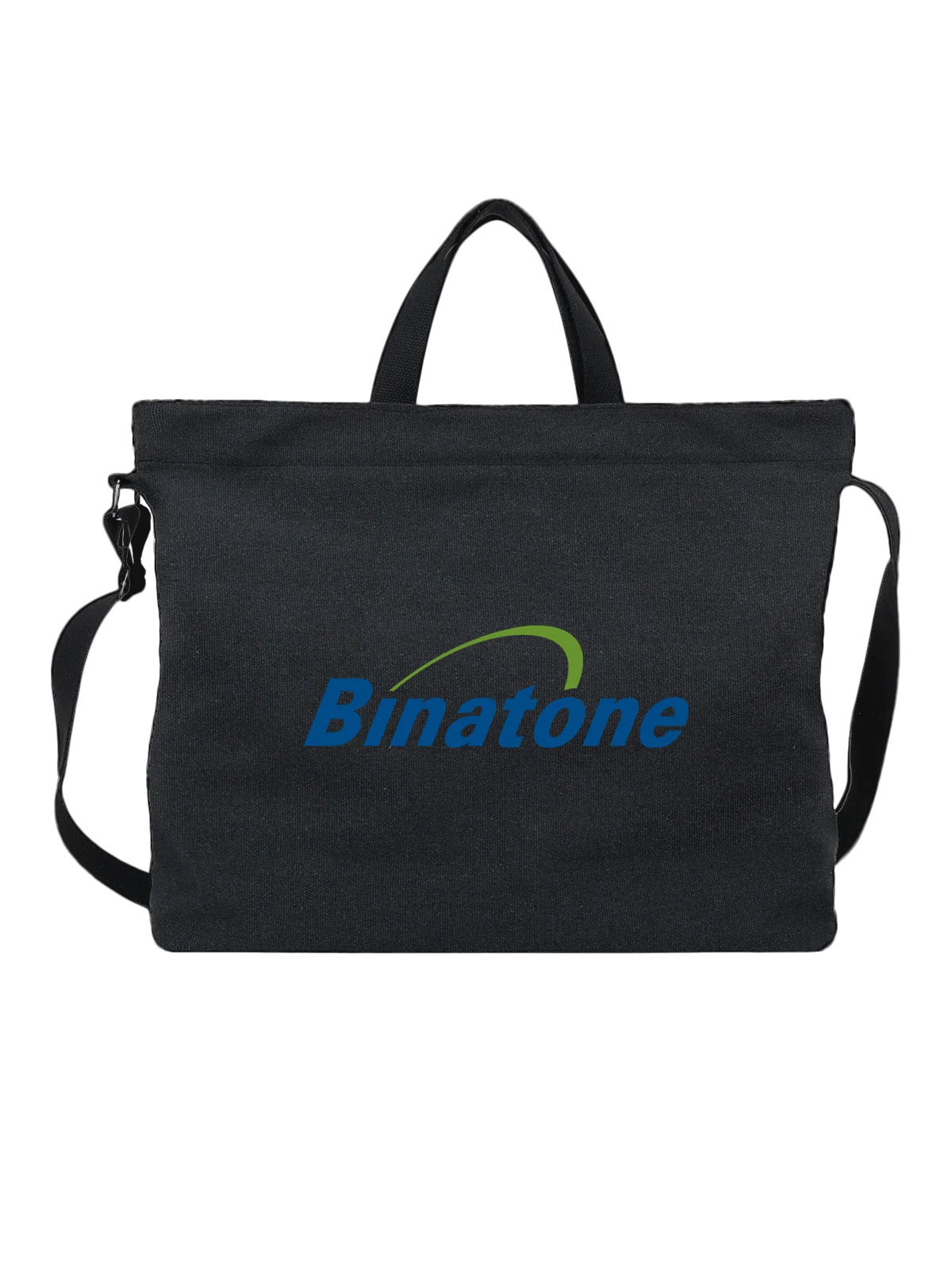 Сумка чёрная с принтом Binatone — современная айдентика — Чёрная, фото 1