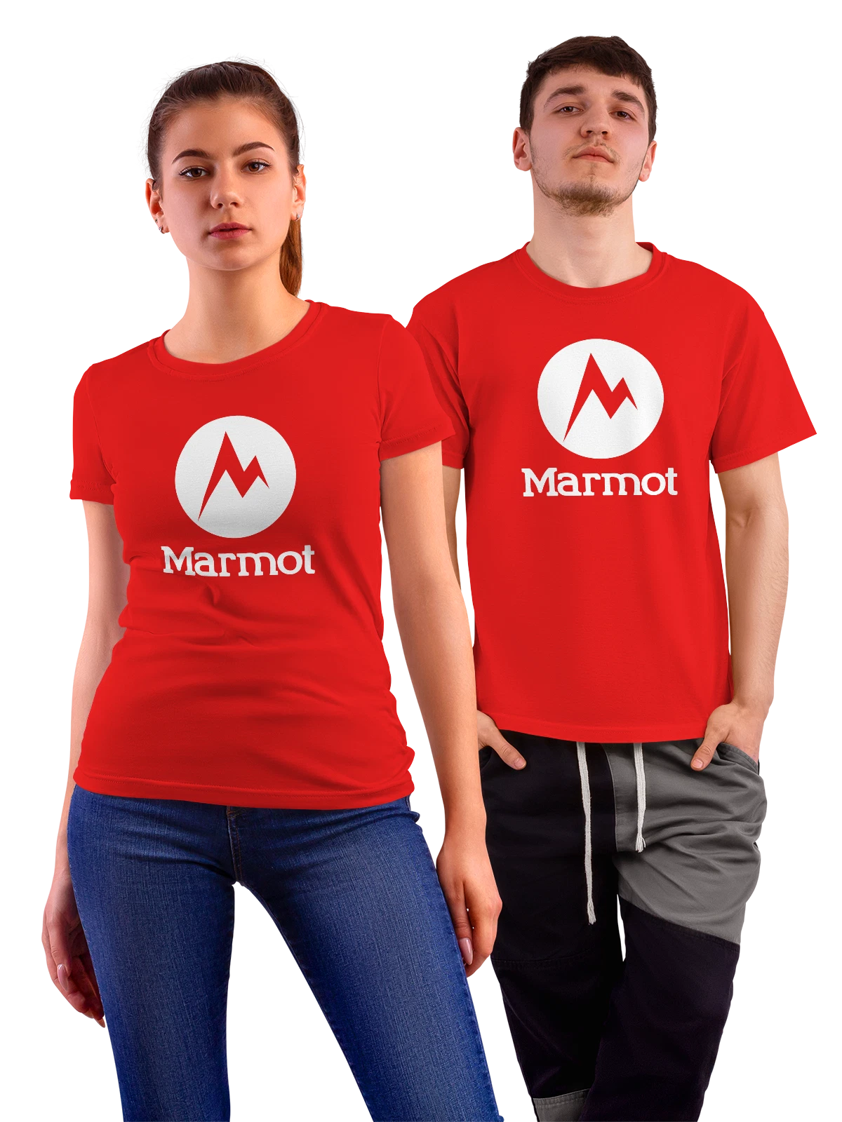 Футболка Marmot красная с принтом — туристическая одежда — Красная, фото 1