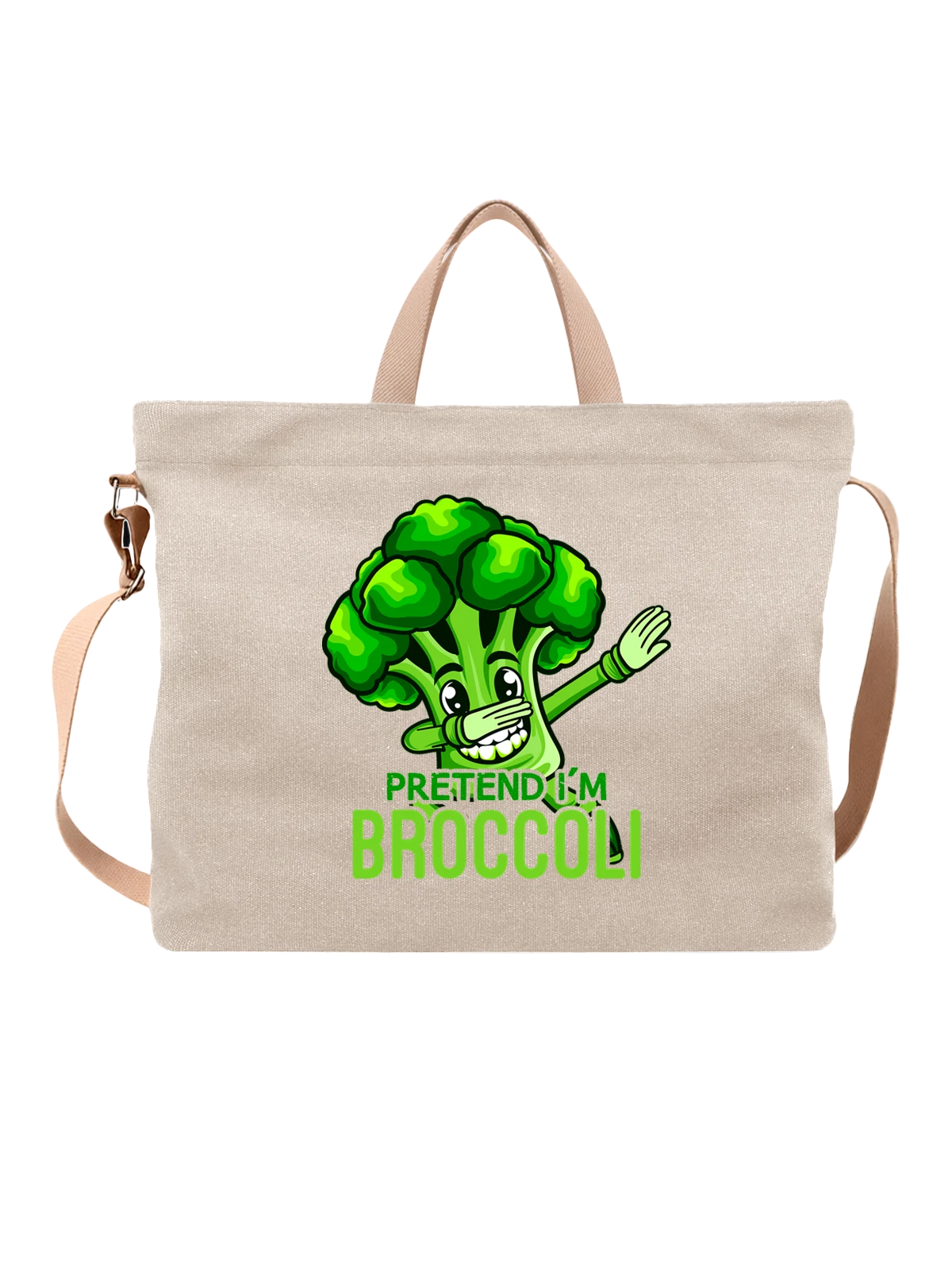 Сумка с брокколи даб broccoli белая с принтом — кулинарный принт — Белая, фото 1