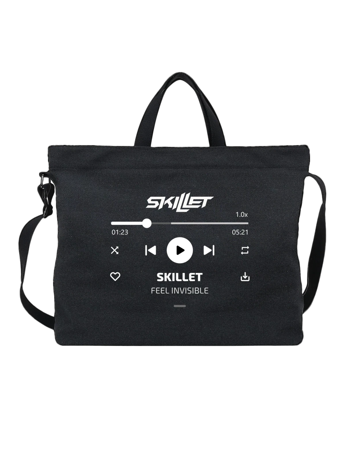 Сумка Skillet Feel Invincible чёрная с принтом — футболка подростку — Чёрная, фото 1